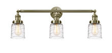  205-AB-G513-LED - Bell - 3 Light - 30 inch - Antique Brass - Bath Vanity Light