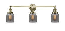  205-AB-G53-LED - Bell - 3 Light - 30 inch - Antique Brass - Bath Vanity Light