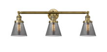  205-BB-G63-LED - Cone - 3 Light - 30 inch - Brushed Brass - Bath Vanity Light