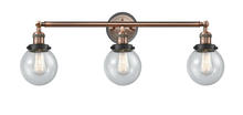  205BP-ACBK-G204-6 - Beacon - 3 Light - 30 inch - Antique Copper - Bath Vanity Light