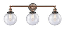  205BP-ACBK-G204-8 - Beacon - 3 Light - 32 inch - Antique Copper - Bath Vanity Light