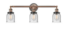  205BP-ACBK-G54 - Bell - 3 Light - 30 inch - Antique Copper - Bath Vanity Light