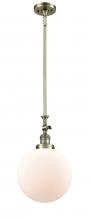  206-AB-G201-10-LED - Beacon - 1 Light - 10 inch - Antique Brass - Stem Hung - Mini Pendant