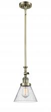  206-AB-G44-LED - Cone - 1 Light - 8 inch - Antique Brass - Stem Hung - Mini Pendant