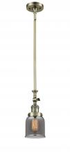  206-AB-G53-LED - Bell - 1 Light - 5 inch - Antique Brass - Stem Hung - Mini Pendant