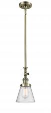  206-AB-G64-LED - Cone - 1 Light - 6 inch - Antique Brass - Stem Hung - Mini Pendant