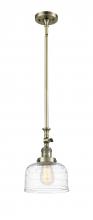  206-AB-G713-LED - Bell - 1 Light - 8 inch - Antique Brass - Stem Hung - Mini Pendant