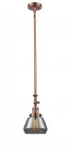  206-AC-G173-LED - Fulton - 1 Light - 7 inch - Antique Copper - Stem Hung - Mini Pendant