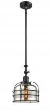  206-BK-G78-CE - Bell Cage - 1 Light - 9 inch - Matte Black - Stem Hung - Mini Pendant