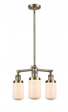  207-AB-G311-LED - Dover - 3 Light - 17 inch - Antique Brass - Stem Hung - Chandelier