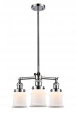  207-PC-G181S-LED - Canton - 3 Light - 18 inch - Polished Chrome - Stem Hung - Chandelier