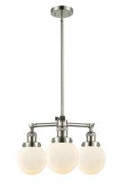  207-PN-G201-6-LED - Beacon - 3 Light - 19 inch - Polished Nickel - Stem Hung - Chandelier