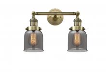  208-AB-G53-LED - Bell - 2 Light - 16 inch - Antique Brass - Bath Vanity Light