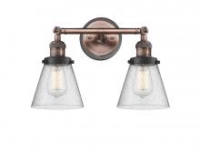  208BP-ACBK-G64 - Cone - 2 Light - 16 inch - Antique Copper - Bath Vanity Light