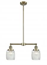  209-AB-G302-LED - Colton - 2 Light - 22 inch - Antique Brass - Stem Hung - Island Light