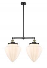  209-BAB-G661-12-LED - Bullet - 2 Light - 24 inch - Black Antique Brass - Stem Hung - Island Light