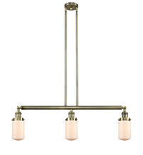  213-AB-G311-LED - Dover - 3 Light - 37 inch - Antique Brass - Stem Hung - Island Light