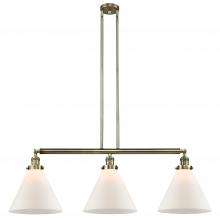  213-AB-G41-L-LED - Cone - 3 Light - 44 inch - Antique Brass - Stem Hung - Island Light