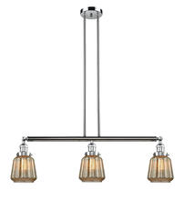  213-PC-G146-LED - Chatham - 3 Light - 39 inch - Polished Chrome - Stem Hung - Island Light