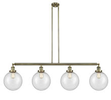  214-AB-G204-10-LED - Beacon - 4 Light - 54 inch - Antique Brass - Stem Hung - Island Light