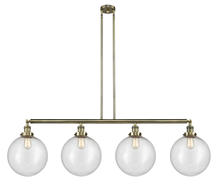  214-AB-G204-12-LED - Beacon - 4 Light - 56 inch - Antique Brass - Stem Hung - Island Light