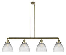  214-AB-G222-LED - Seneca Falls - 4 Light - 51 inch - Antique Brass - Stem Hung - Island Light