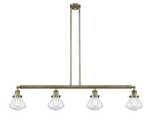  214-AB-G324-LED - Olean - 4 Light - 51 inch - Antique Brass - Stem Hung - Island Light