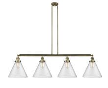  214-AB-G44-L-LED - Cone - 4 Light - 56 inch - Antique Brass - Stem Hung - Island Light