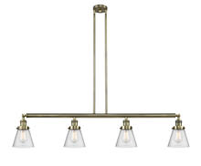  214-AB-G64-LED - Cone - 4 Light - 51 inch - Antique Brass - Stem Hung - Island Light