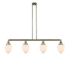  214-AB-G661-7-LED - Bullet - 4 Light - 50 inch - Antique Brass - Stem Hung - Island Light