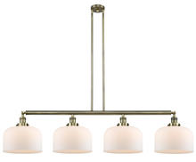  214-AB-G71-L-LED - Bell - 4 Light - 54 inch - Antique Brass - Stem Hung - Island Light