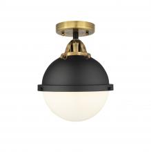  288-1C-BAB-HFS-81-BK-LED - Hampden - 1 Light - 9 inch - Black Antique Brass - Semi-Flush Mount