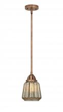  288-1S-AC-G146-LED - Chatham - 1 Light - 7 inch - Antique Copper - Cord hung - Mini Pendant