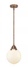  288-1S-AC-G201-8-LED - Beacon - 1 Light - 8 inch - Antique Copper - Cord hung - Mini Pendant