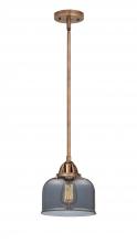  288-1S-AC-G73-LED - Bell - 1 Light - 8 inch - Antique Copper - Cord hung - Mini Pendant