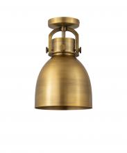  410-1F-BB-M412-8BB - Newton Bell - 1 Light - 8 inch - Brushed Brass - Flush Mount