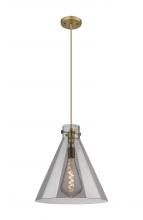  410-1PL-BB-G411-16SM - Newton Cone - 1 Light - 16 inch - Brushed Brass - Cord hung - Pendant