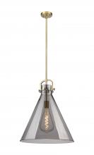  410-1SL-BB-G411-18SM - Newton Cone - 1 Light - 18 inch - Brushed Brass - Pendant