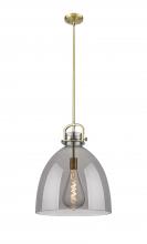  410-1SL-BB-G412-16SM - Newton Bell - 1 Light - 16 inch - Brushed Brass - Pendant