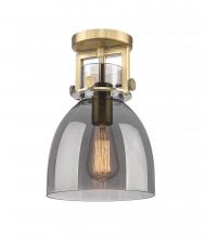  411-1F-BB-G412-8SM - Newton Bell - 1 Light - 8 inch - Brushed Brass - Flush Mount