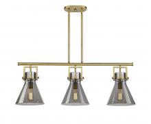  411-3I-BB-G411-10SM - Newton Cone - 3 Light - 42 inch - Brushed Brass - Island Light