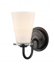  421-1W-BK-W-LED - Scarlett - 1 Light - 5 inch - Matte Black - Bath Vanity Light