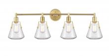  422-4W-SB-G4224-7-LED - Luna - 4 Light - 40 inch - Satin Brass - Bath Vanity Light