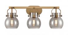  423-3W-BB-G410-6SM - Pilaster II Sphere - 3 Light - 27 inch - Brushed Brass - Bath Vanity Light