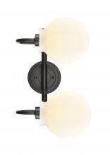  437-2W-BK-G4371-LED - Olivia - 2 Light - 17 inch - Matte Black - Bath Vanity Light