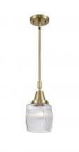  447-1S-AB-G302-LED - Colton - 1 Light - 6 inch - Antique Brass - Mini Pendant