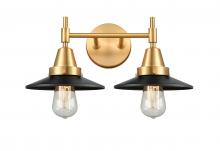  447-2W-SG-M6-BK - Railroad - 2 Light - 17 inch - Satin Gold - Bath Vanity Light