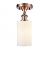  516-1C-AC-G801-LED - Clymer - 1 Light - 4 inch - Antique Copper - Semi-Flush Mount