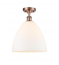  516-1C-AC-GBD-121-LED - Bristol - 1 Light - 12 inch - Antique Copper - Semi-Flush Mount