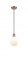  516-1P-AC-G651-6-LED - Cindyrella - 1 Light - 6 inch - Antique Copper - Cord hung - Mini Pendant